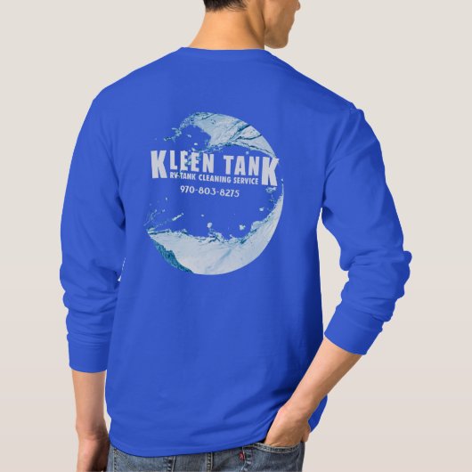 Kleen Blue met achterontwerp T-shirt (Achterkant)