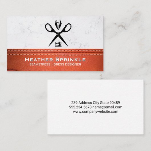 Kleermaakersschaar | Logo van naaimachine Visitekaartje (Voorkant / Achterkant)