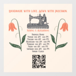 Kleermaakster op Vintage Naaimachine Raamsticker