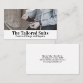 Kleermaker past een pak visitekaartje (Voorkant / Achterkant)