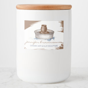 Klei Aardewerk Keramiek Kunst sculptuur handgemaak Voedselcontainer Etiket