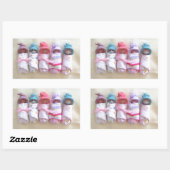 Klei baby's, Elf Petten, Slapen, Swaddled, Schatti Rechthoekige Sticker (Vel)