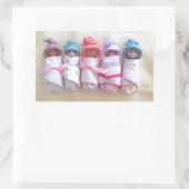 Klei baby's, Elf Petten, Slapen, Swaddled, Schatti Rechthoekige Sticker (Tas)