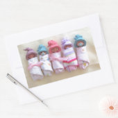 Klei baby's, Elf Petten, Slapen, Swaddled, Schatti Rechthoekige Sticker (Envelop)