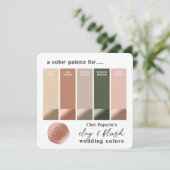 Klei & Blush Roze 2022 Huwelijkskleurenschema Kaar Kaart (Staand voorkant)