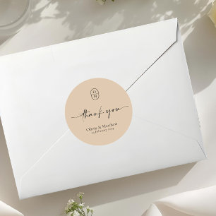 Klei Chic & Modern Trouw Monogram Ronde Sticker