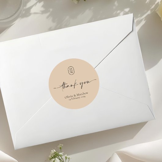 Klei | Chic & Modern Trouw Monogram Ronde Sticker