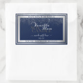 Klei-donkerblauw en zilverkleurige etiketten voor  (Tas)