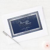 Klei-donkerblauw en zilverkleurige etiketten voor  (Envelop)