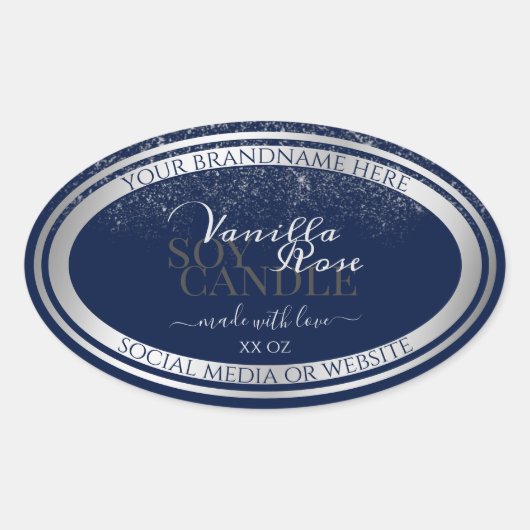 Klei-donkerblauw en zilverkleurige etiketten voor  (Voorkant)