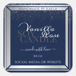 Klei-donkerblauw en zilverkleurige etiketten voor 