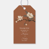 Klei Elegante  Magnolia bruiloft Dank u Cadeaulabel (Voorkant)