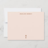 Klei en Beige Monogram Typografie Eenvoudig Notitiekaartje (Voorkant)