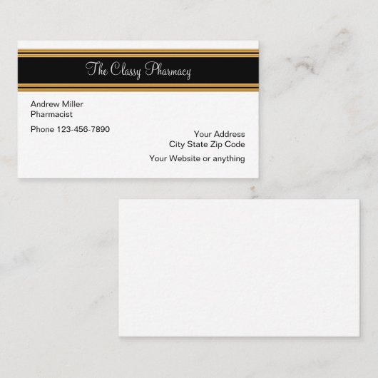 Klei- en detailhandelsapotheek voor apothekers visitekaartje (Voorkant / Achterkant)