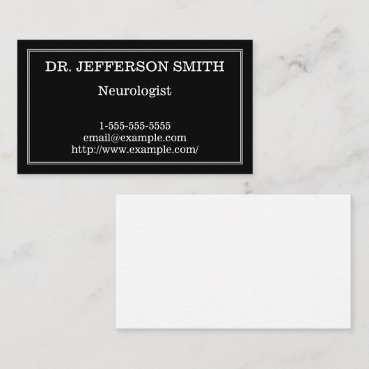 Klei- en minimaal neurologisch Visitekaartje (Voorkant / Achterkant)
