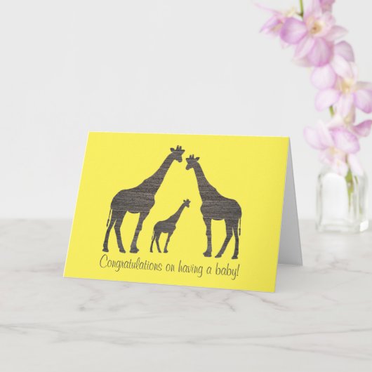 Klei Giraffe Silhouetten Kaart (Orchidee)