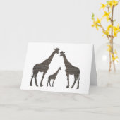 Klei Giraffe Silhouetten Kaart (Gele Bloem)