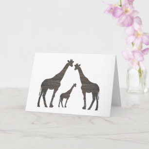 Klei Giraffe Silhouetten Kaart