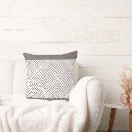 Klei Grijs en Wit Afrikaans Modderdoek patroon Kussen