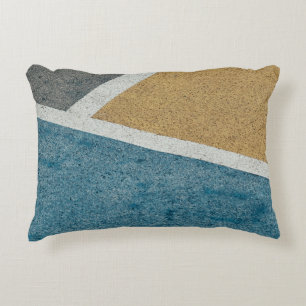 Klei grijs, geel en blauw geverfde beweging van kl accent kussen