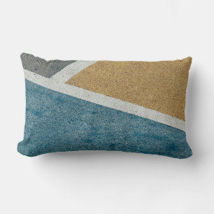 Klei grijs, geel en blauw geverfde beweging van kl kussen