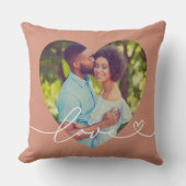 Klei Liefde Script Hart Foto Koppel Kussen (Voorkant)