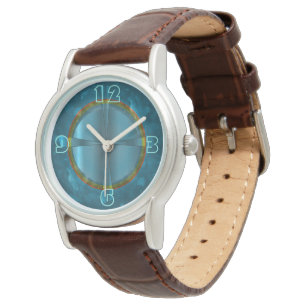 Klei met Blauwgroen gekleurd gezichtsvrouwenhorlog Horloge