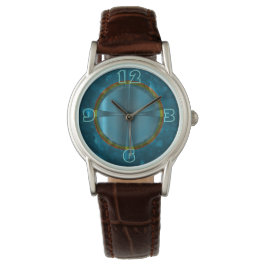 Klei met Blauwgroen gekleurd gezichtsvrouwenhorlog Horloge