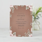 Klei Mint Loofwerk Eucalyptus Bruiloft Kaart (Staand voorkant)