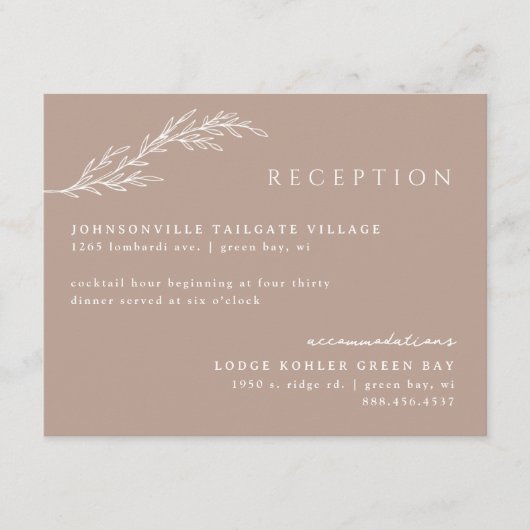 Klei Moderne Stenciled Botanische Details Informatiekaartje (Voorkant)