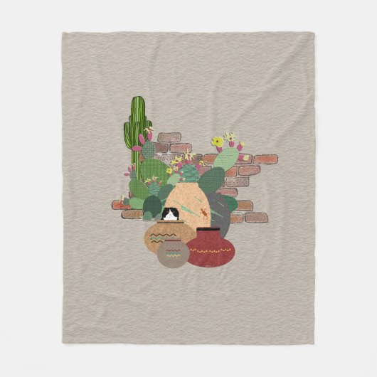 Klei Potten Vliesdeken Fleece Deken (Voorkant)