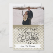 Klei Stippen op witte vrolijke kerst fotokaart Feestdagenkaart (Voorkant)