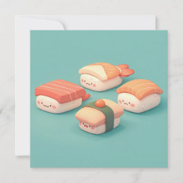 Klei Sushi Nigiri Variatie Schaal Ansichtkaart