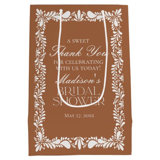 Klei Talavera Tegel Fiesta Bruidsfeest Favoren Medium Cadeauzakje (Achterkant)