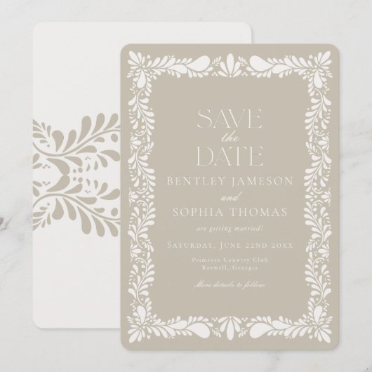 Klei Talavera tegel Spaanse Fiesta save the date Kaart (Voorkant / Achterkant)