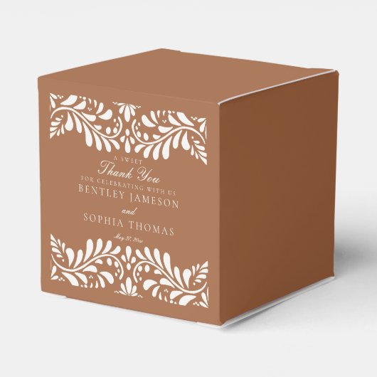 Klei Talavera Tegel Spaanse stijl Fiesta Bruiloft Bedankdoosjes (Achterkant)