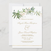 Klei-witte groene goudglitter-naaldhout kaart (Voorkant)