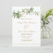 Klei-witte groene goudglitter-naaldhout kaart (Staand voorkant)