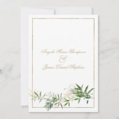 Klei-witte groene goudglitter-naaldhout kaart (Achterkant)