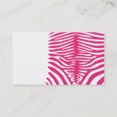 Klei-Zebra huid op elke kleurstof Kaart Fuchsia Visitekaartje (Achterkant)