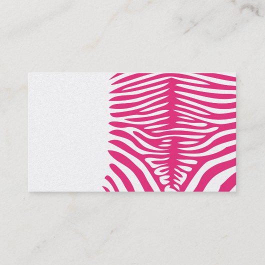 Klei-Zebra huid op elke kleurstof Kaart Fuchsia Visitekaartje (Achterkant)