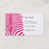 Klei-Zebra huid op elke kleurstof Kaart Fuchsia Visitekaartje (Voorkant)