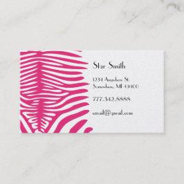 Klei-Zebra huid op elke kleurstof Kaart Fuchsia Visitekaartje