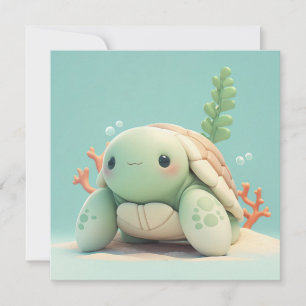 Klei Zeeschildpad in Onderwater Koraalrif Ansichtk