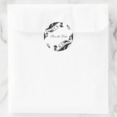 Klei-zwarte en witbruiloft-stickers ronde sticker (Tas)