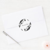 Klei-zwarte en witbruiloft-stickers ronde sticker (Envelop)