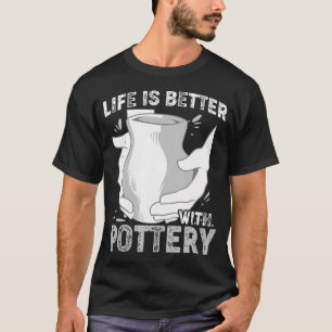 Kleiaardige komische keramische pot sculptuur t-shirt
