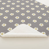 kleigeel en wit Buttercup Flowers Sherpa Deken (3/4)