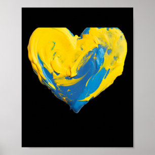 Kleihart Oekraïne Blauw en Geel  Poster