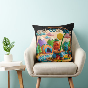 Kleikunst “Reel Cool Dad” Ontwerp Visscène Kussen